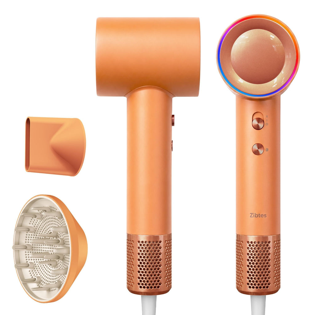 High-Speed Hair Dryer with Diffuser, Ionic Blow Dryer (Orange)