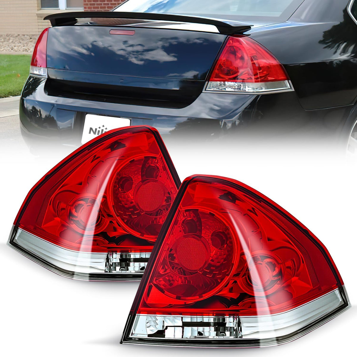 Nilight Taillight Assembly for 2006-2013 Chevy Impala Driver & Passenger