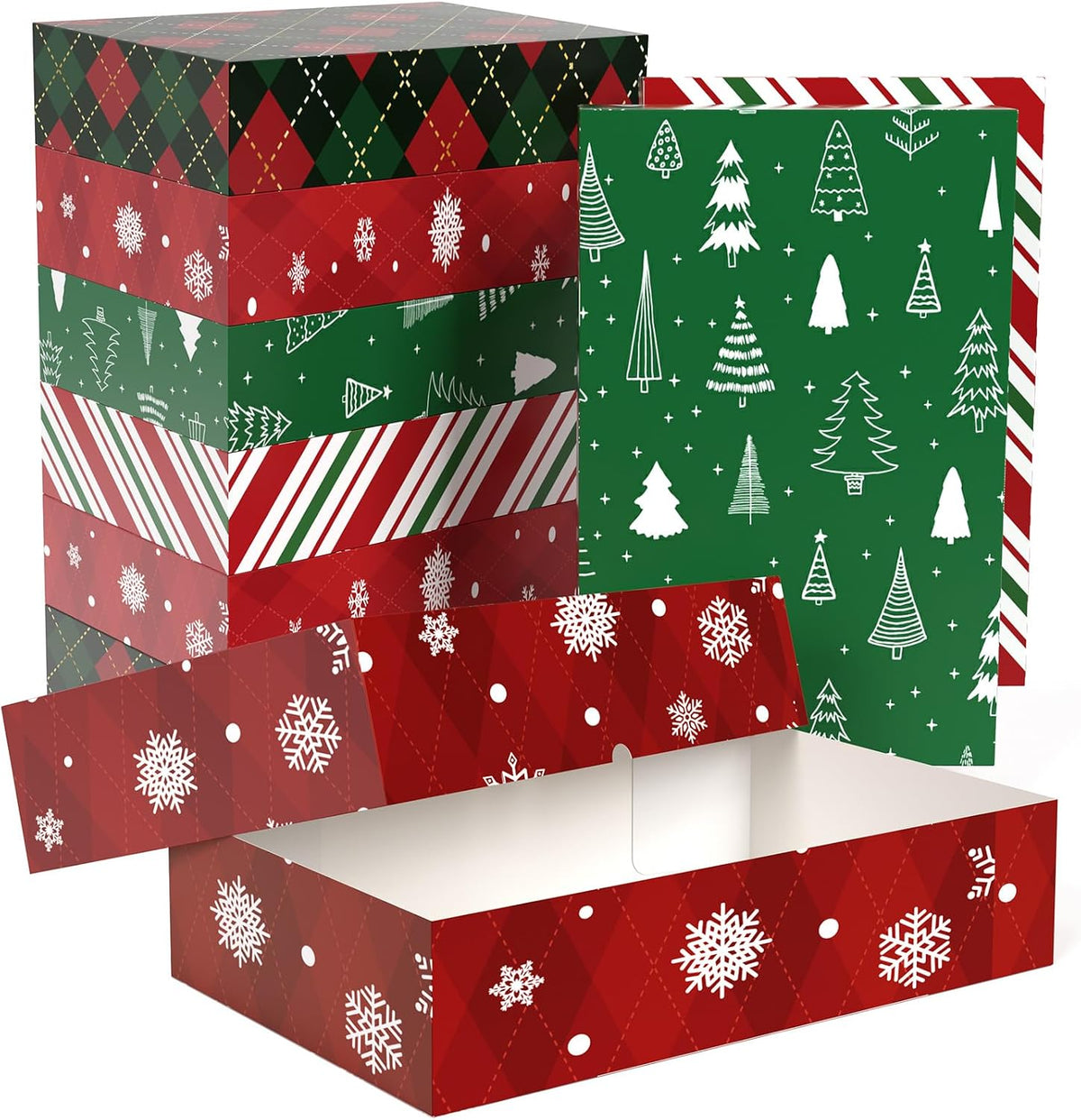12 Pack 17" Christmas Gift Boxes with Lids - Large (4" Deep) Gift Boxes for Present, Wrapping Robe, Shirt, Clothing