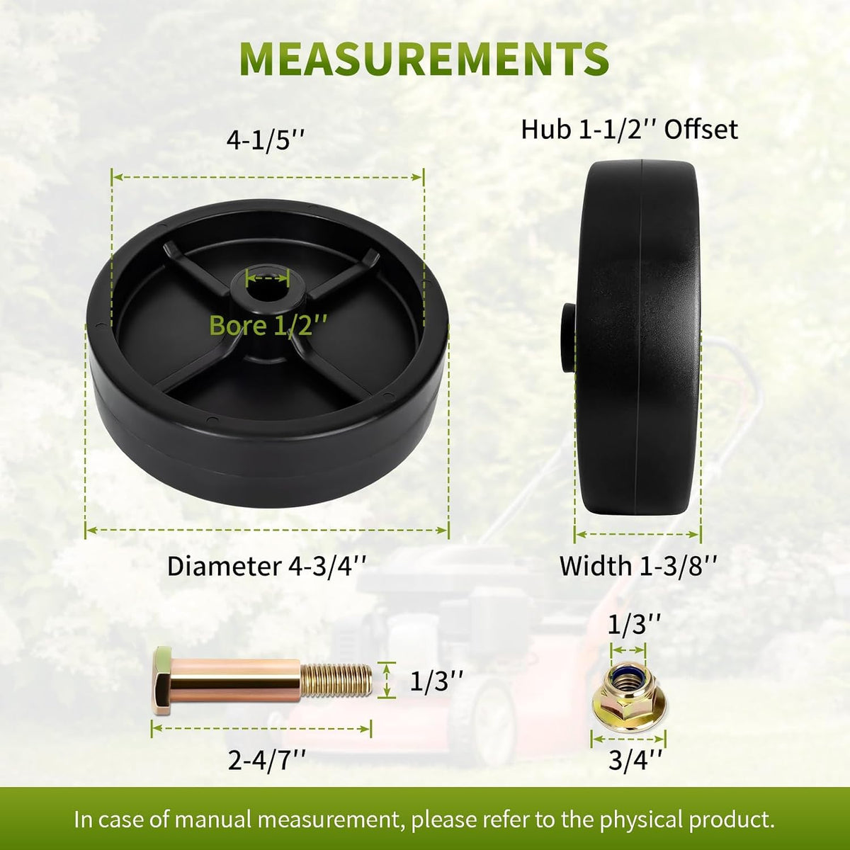 734-0973 Rear Deck Roller Wheels Compatible with Cub Cad et XT1-LT46 LT1042 LT1045, C raftsman T240, M TD 42" 46" Deck Lawn Mower; Replace 112-0337, 734-0796, 934-0973, GW-7340973; 2 Pack