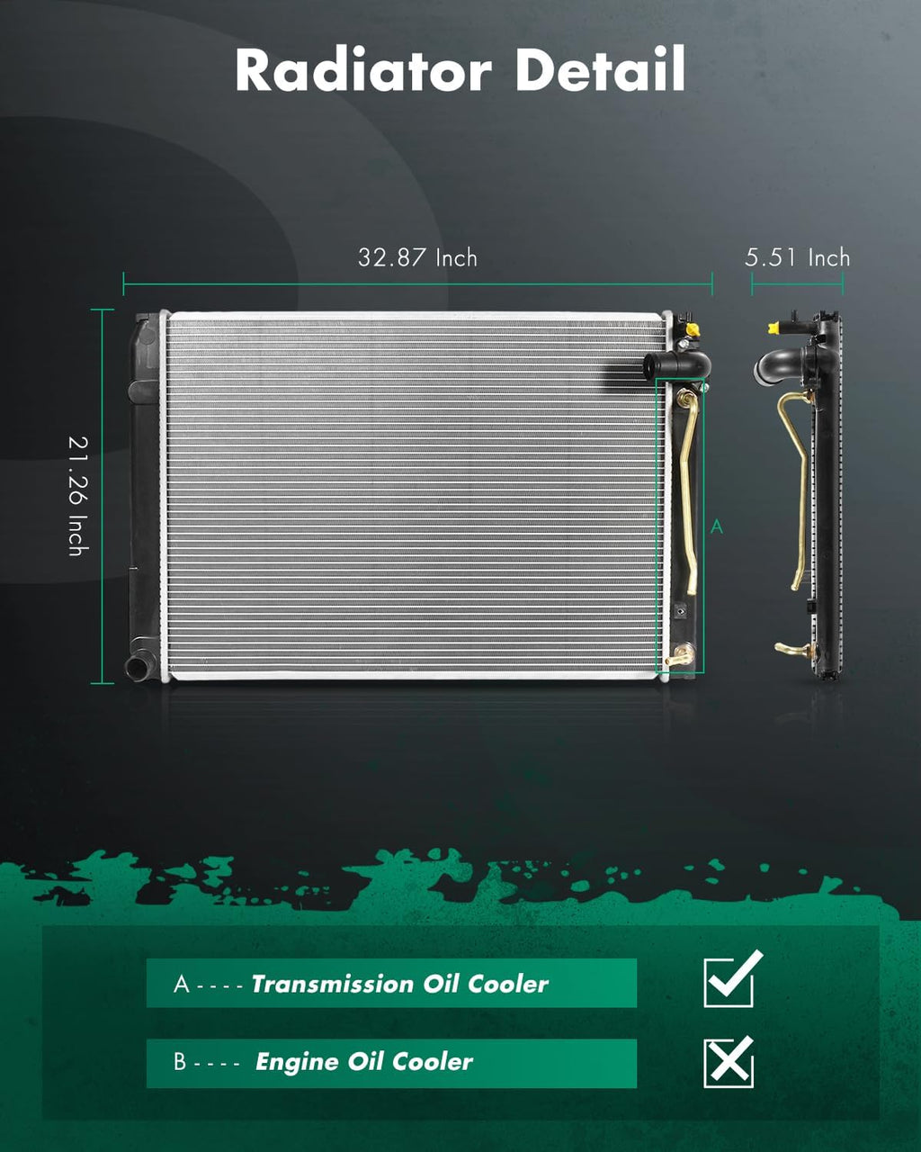 SCITOO Automotive Replacement Engine Radiator compatible with Toyota Sienna