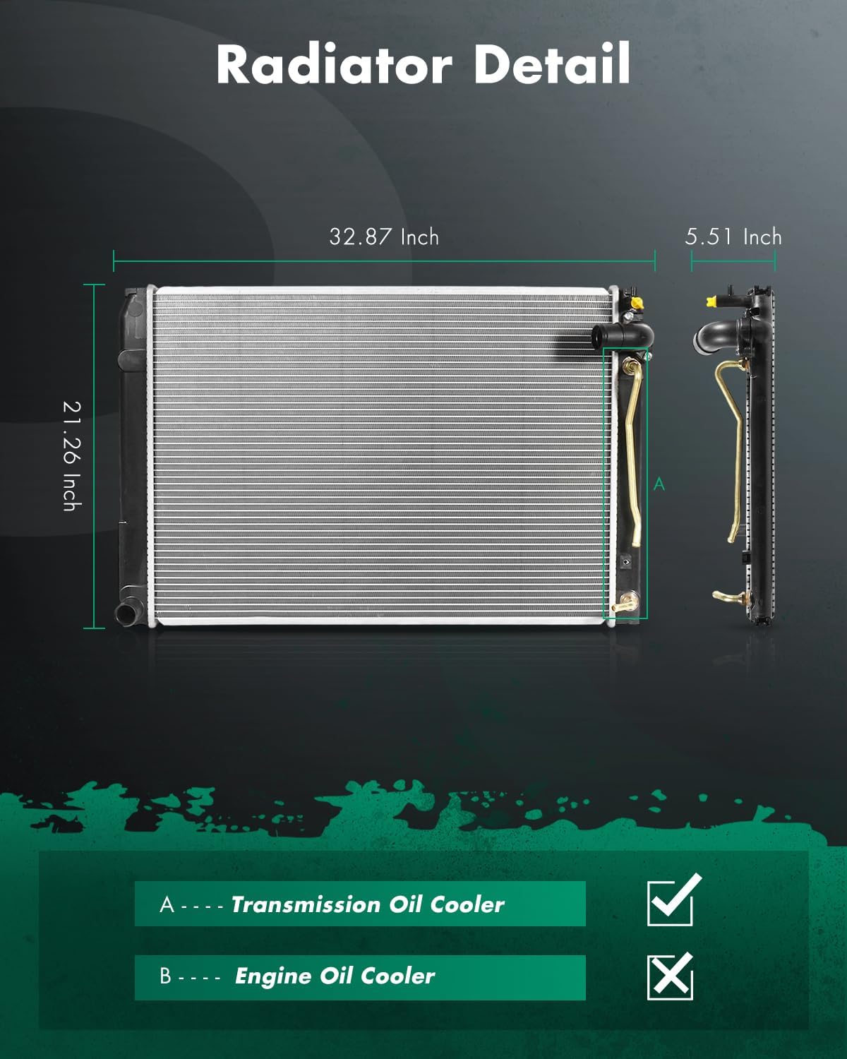 SCITOO Automotive Replacement Engine Radiator compatible with Toyota Sienna