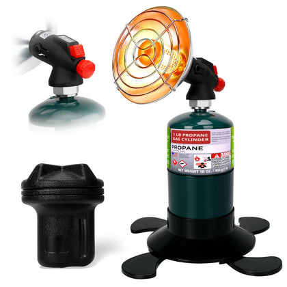 Portable Propane Heater for Camping, Cordless Outdoor Heater with Foldable Tank Holder Small Gas Heaters, Adjustable