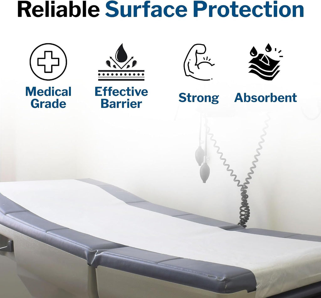 Medical Exam Table Paper, White, Waxing, 18 in x 200 ft, 12 Rolls | Bed Table Sheet Cover for Diaper Changing