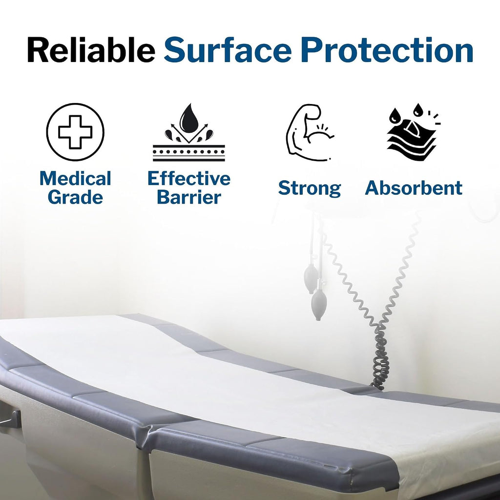 Medical Exam Table Paper, White, Waxing, 21 in x 225 ft, 12 Rolls | Bed Table Sheet Cover Ideal for Diaper Changing