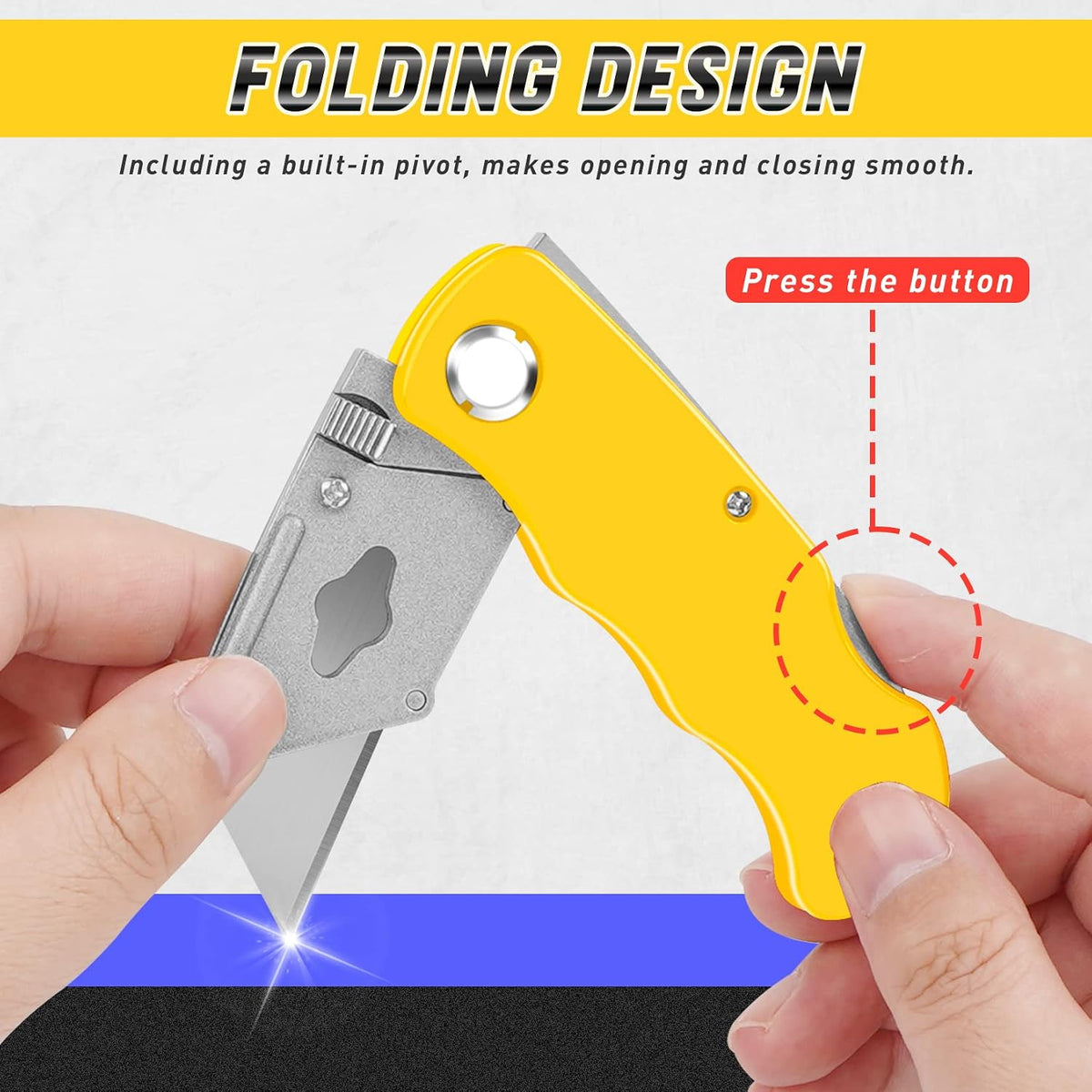 Box Cutter Tools 4 Pack Utility Knife With 10 Mat Cutter Blades