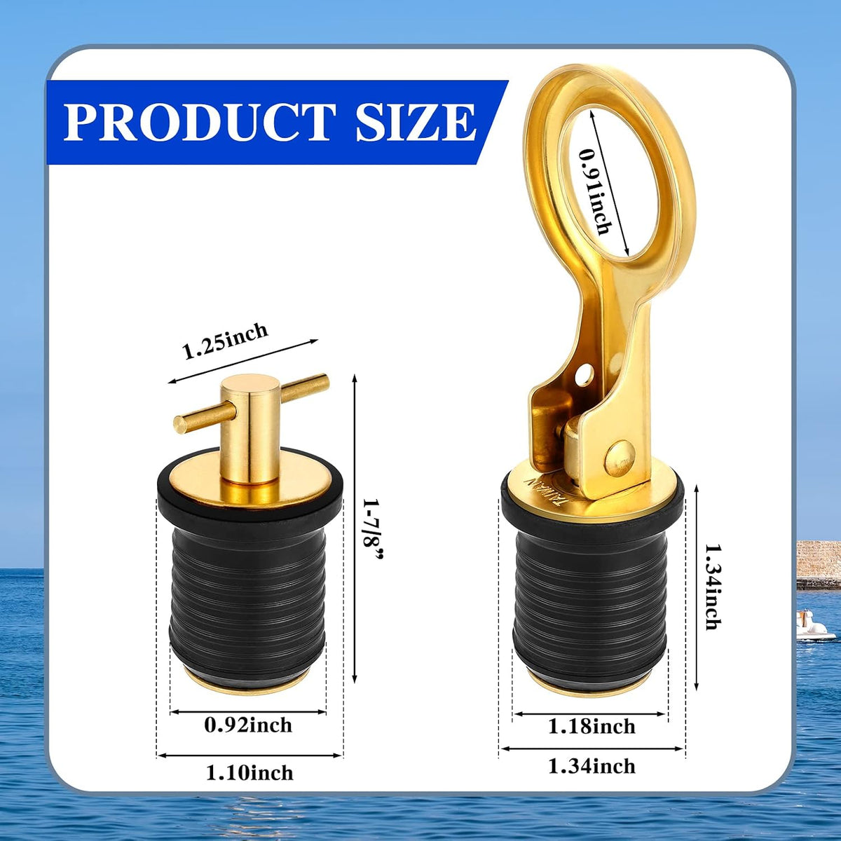 Amyhill 2 Pack Boat Drain Plugs T and O Handle
