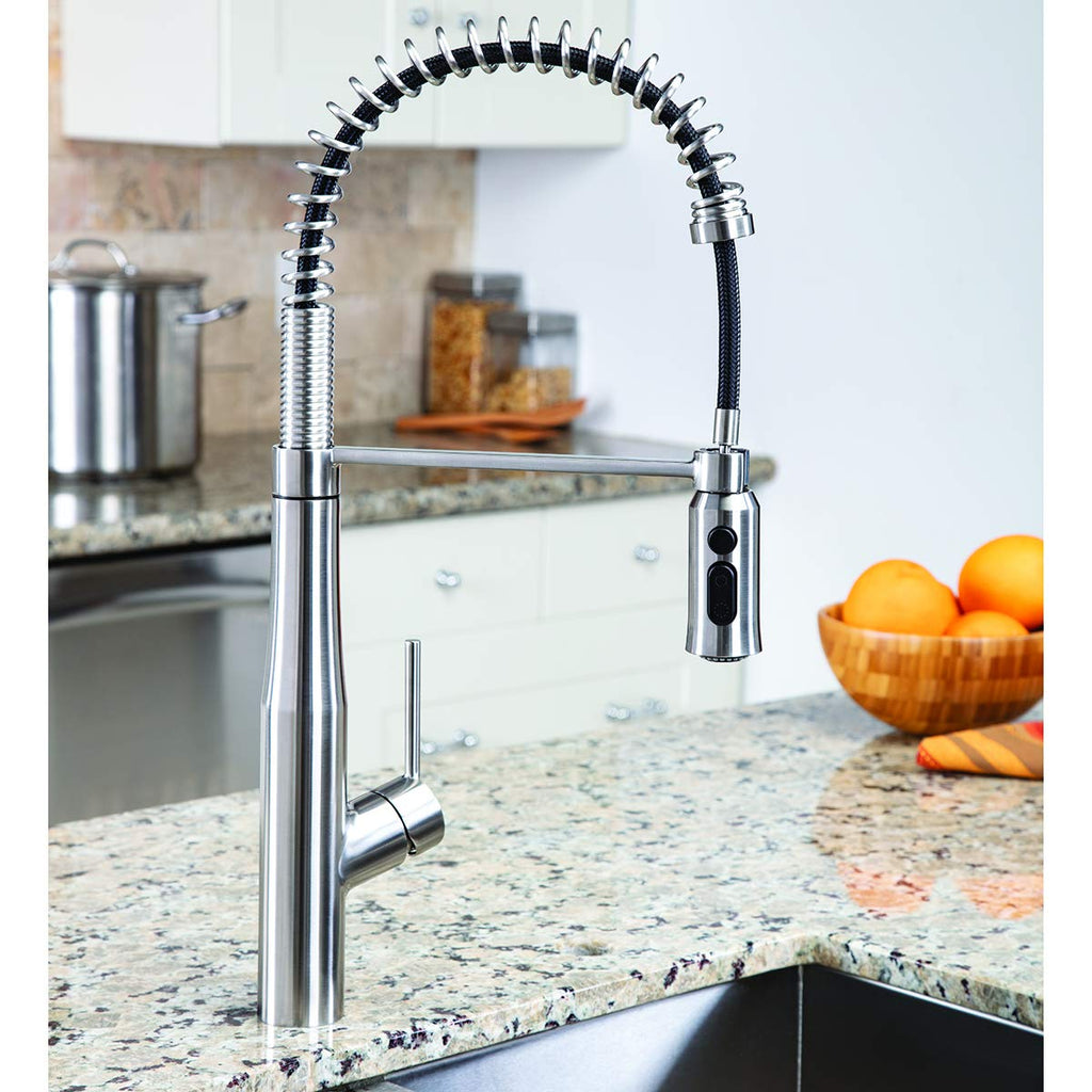 SB-1043-SS Neo Spring Kitchen Faucet with Pull Down Sprayer, Stainless