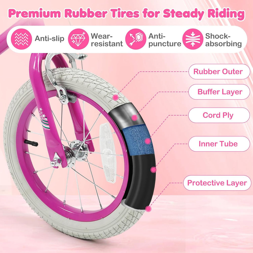 Kids Bike for 3-8 Years Old Boys Girls, 12 14 16 18 Inch Bicycle | Bike with Training Wheels, Adjustable Seat &