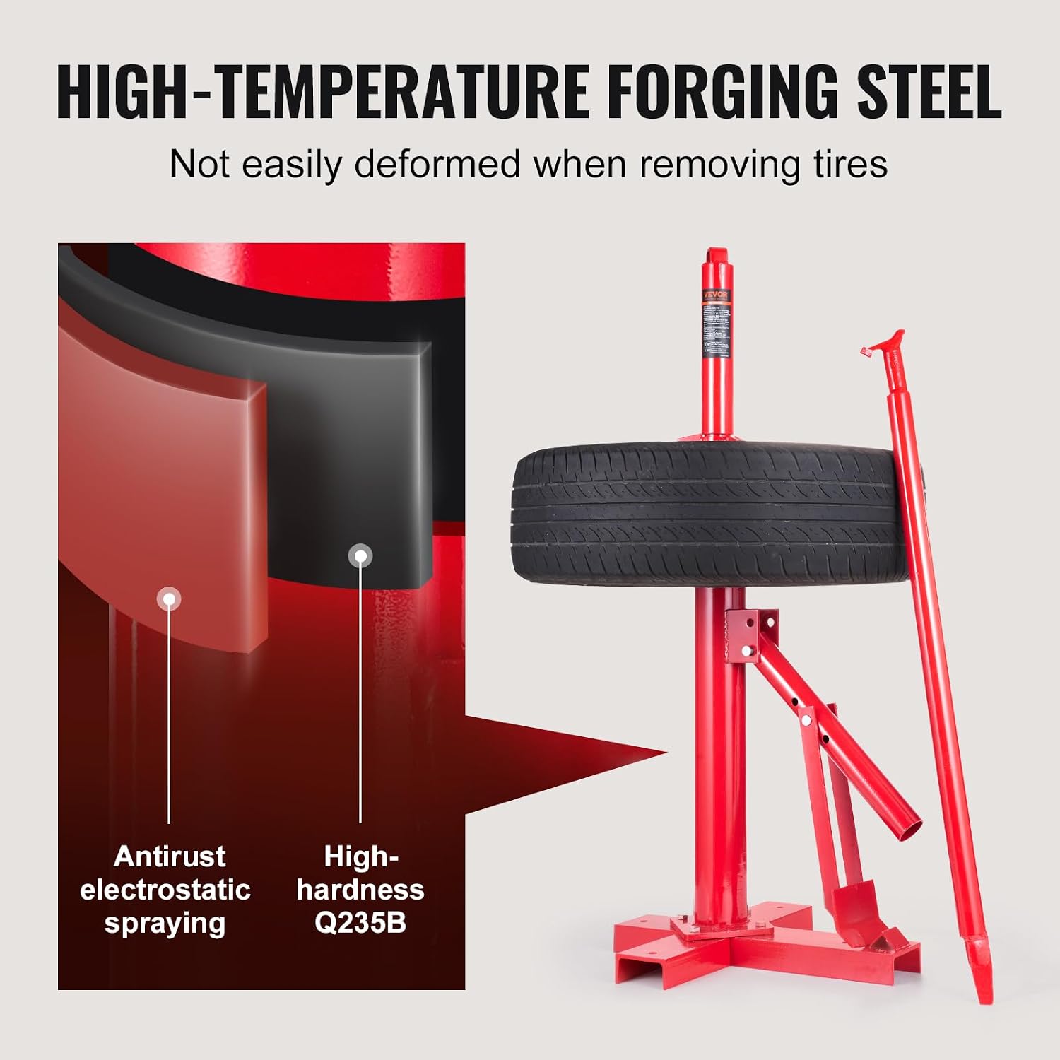 Manual Tire Changer, Portable Hand Bead Breaker Mounting Tool for 8"-16" Tires, Compatible with Car Truck Trailer