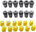 ER-16 Spring Collet Set 12 PCS 1/32-3/8 for CNC Super Precision Milling Lathe Tool Workholding Engraving