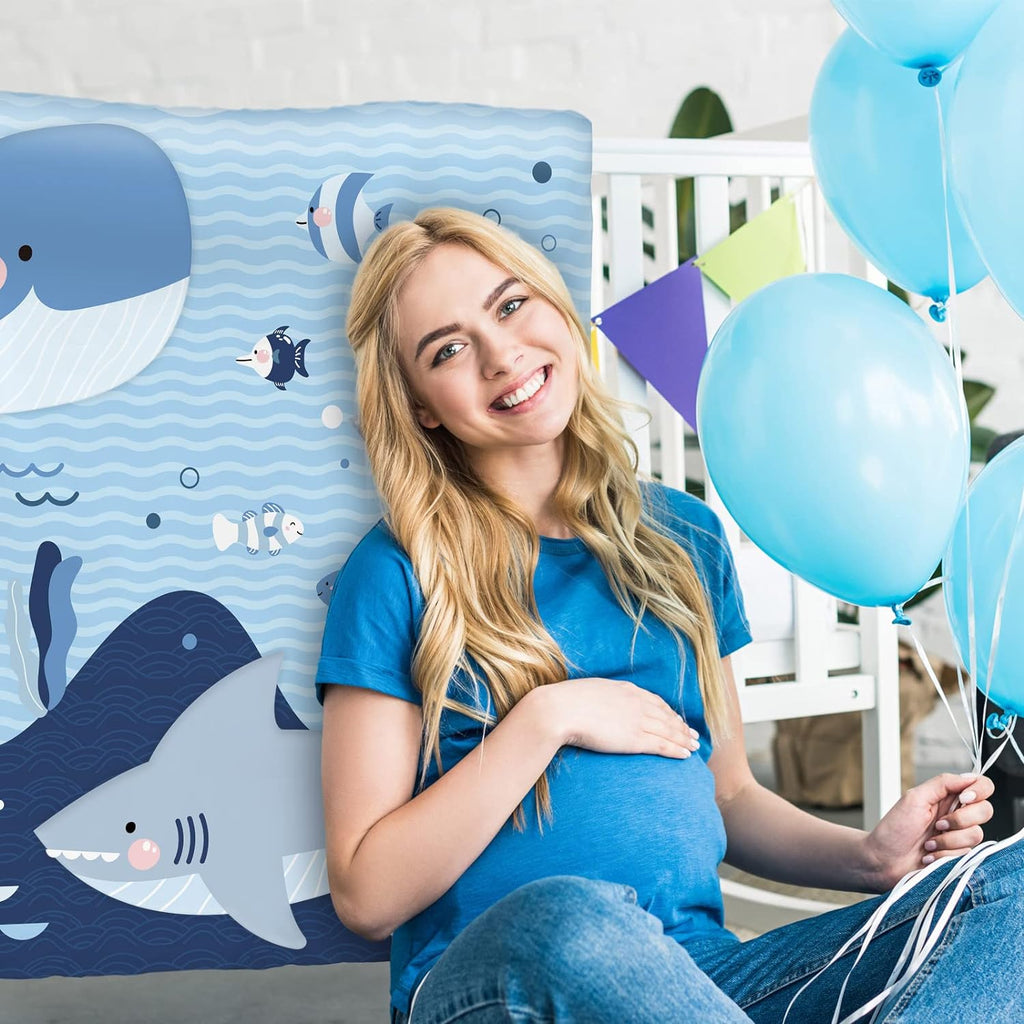 4 Pieces Baby Crib Bedding Set, Nursery Bedding Standard Size Soft Baby Bedding Set Including Crib Skirt, Blanket