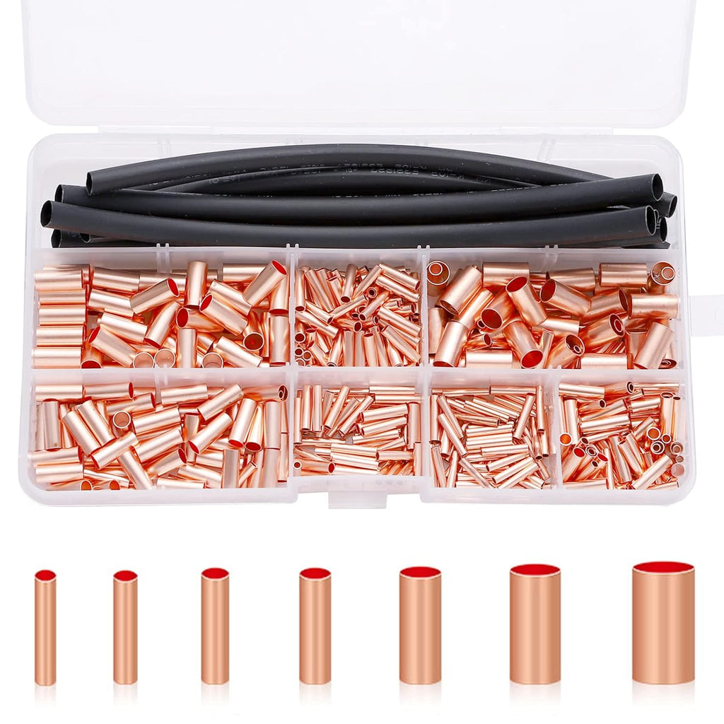 480 Pcs Wire Ferrules Kit 7 Size AWG 6-18 Copper Crimp Connector