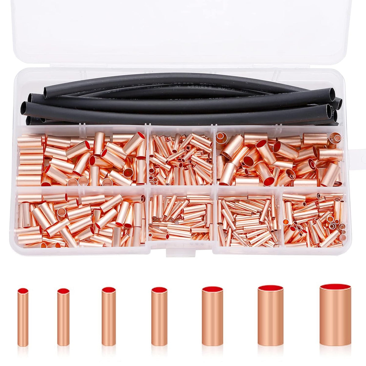 480 Pcs Wire Ferrules Kit 7 Size AWG 6-18 Copper Crimp Connector