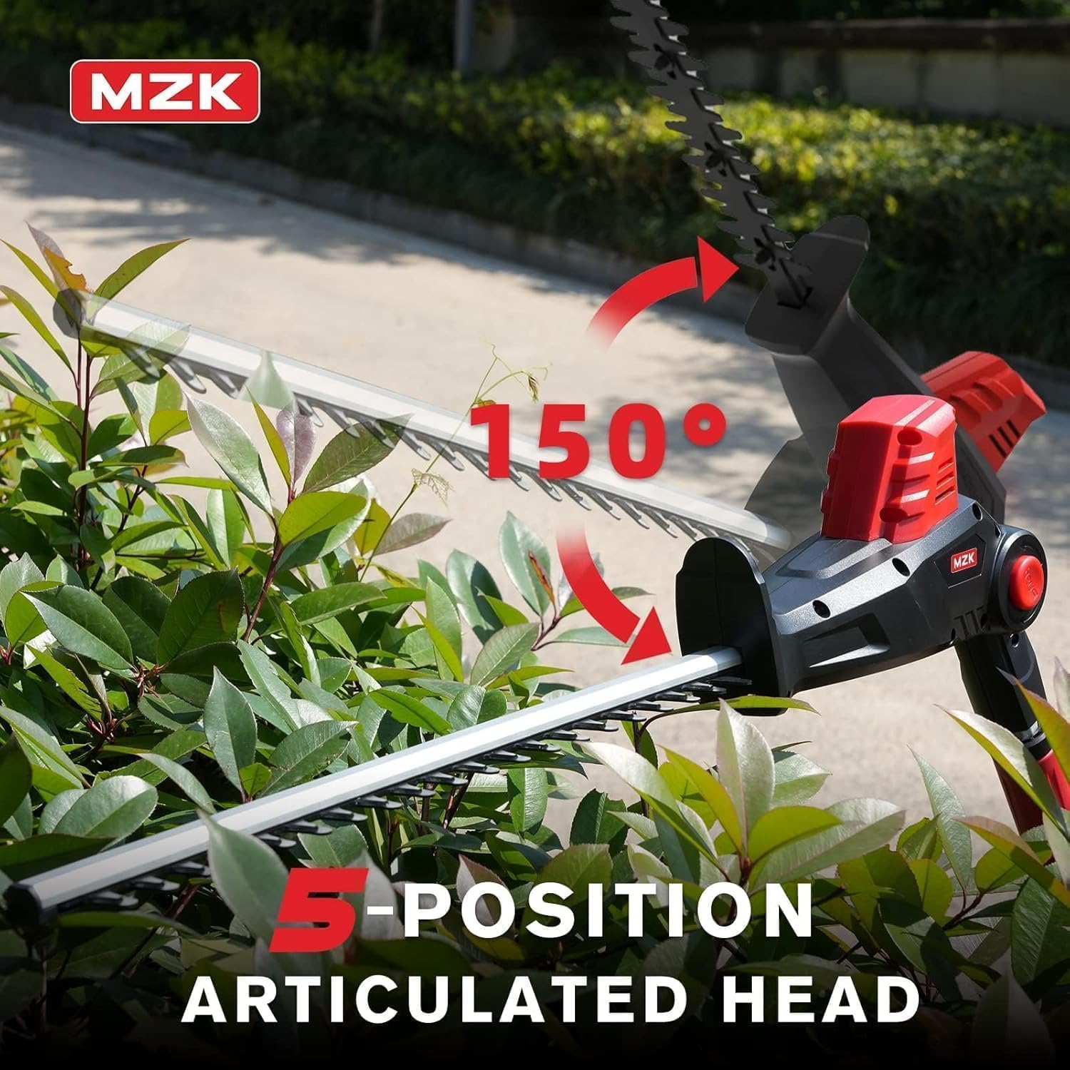 20V 23-Inch Pole Hedge Trimmer, 8-Foot Reach, Multi-Angle | Cordless hedge trimmer with extension pole for tall