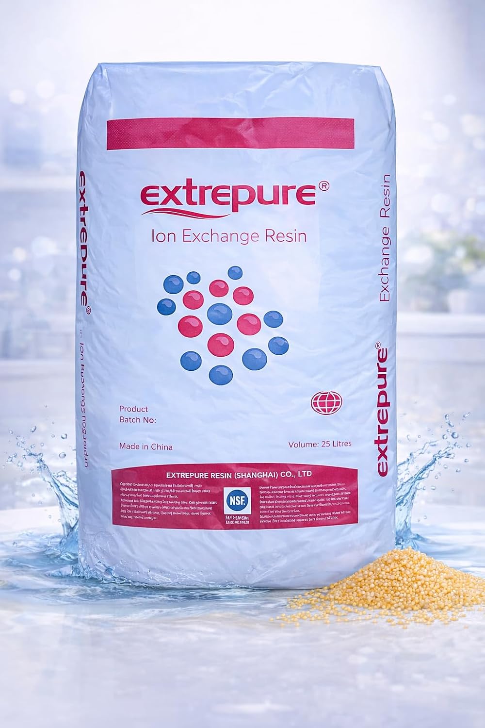 Water Softener Resin 1 Cu Ft - 32K Grain High-Capacity 7% Cross-linked