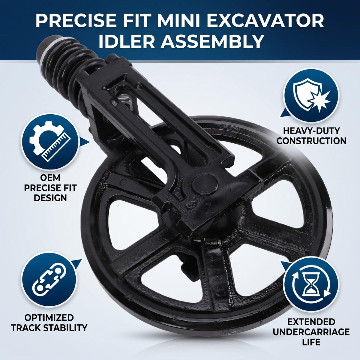 Aolidsive Front Track Idler with Spring for Mini Excavator