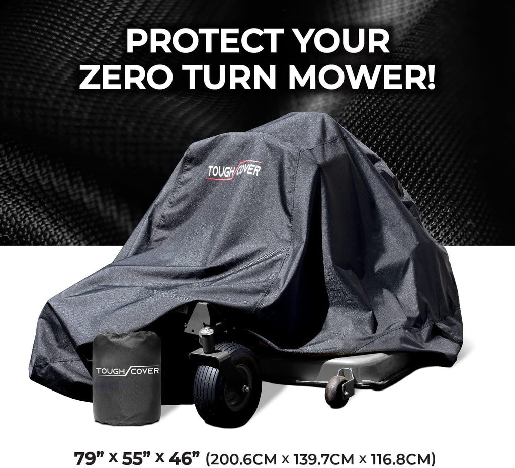 Zero-Turn Lawn Mower Cover - Basic Edition, Black, 79 x 46 x 55 in - Heavy-Duty Water & UV Resistant Tearproof for