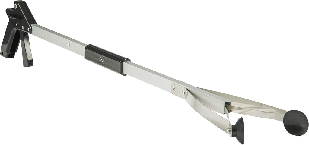 Grabber Reacher Suction Cup Grip Tool- Long 32 Inch Foldable Strong Heavy Duty Aluminum Pick Up Stick - Lightweight