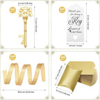 100 Sets Vintage Key Bottle Opener Wedding Favors, Wedding Party Souvenir Gift for Guests with Thank You Tag Card