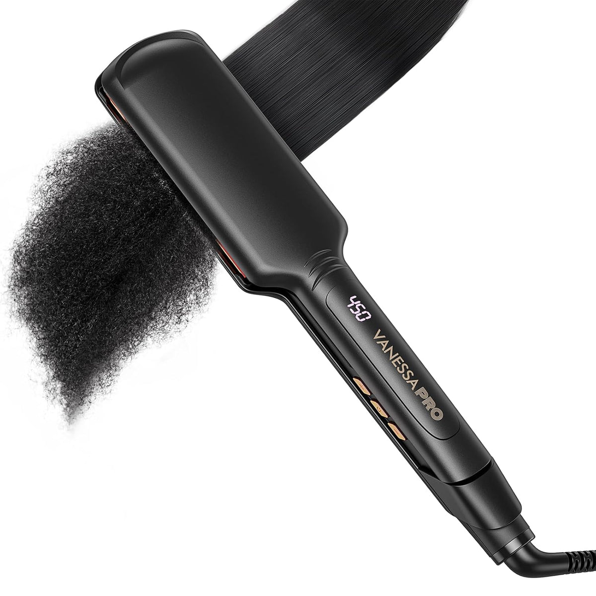 2 Inch Titanium Flat Iron, Easy One Pass Styling for Thick Hair | Wide Plate Hair Straightener Covers More Hair