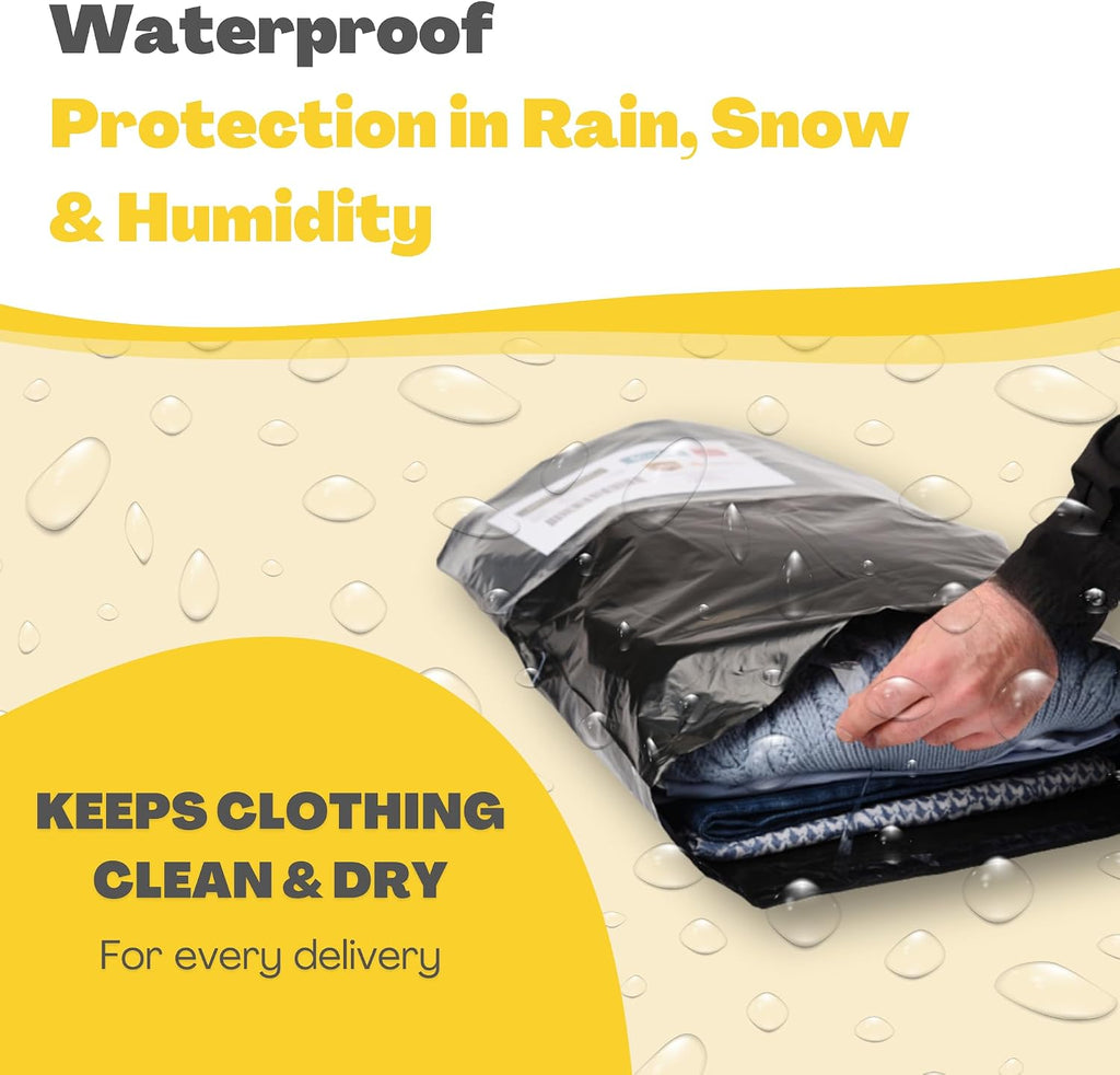 Shipping Bags (12 Pack) with Label Pouch - 14x18 & 18x24 - Poly Mailers for Clothes, Self-Seal Plastic Mailing
