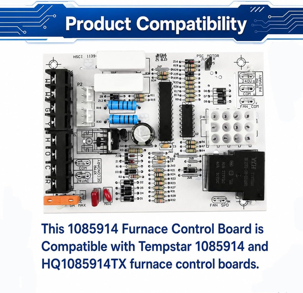 1085914 Furnace Control Board Replacement HQ1085914TX