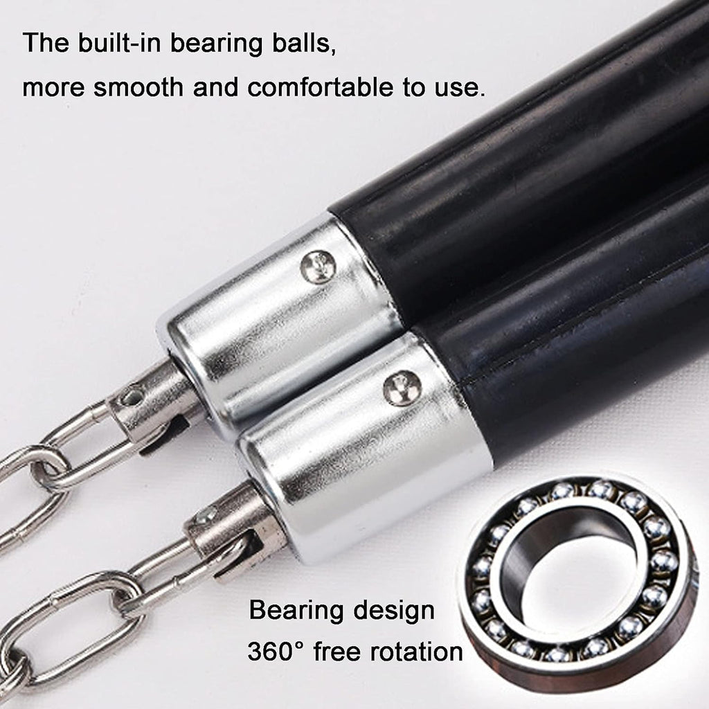 Nunchucks Safe Solid Rubber Training Nunchucks Nunchakus with Steel Chain and Bearing Ball System only for beginners