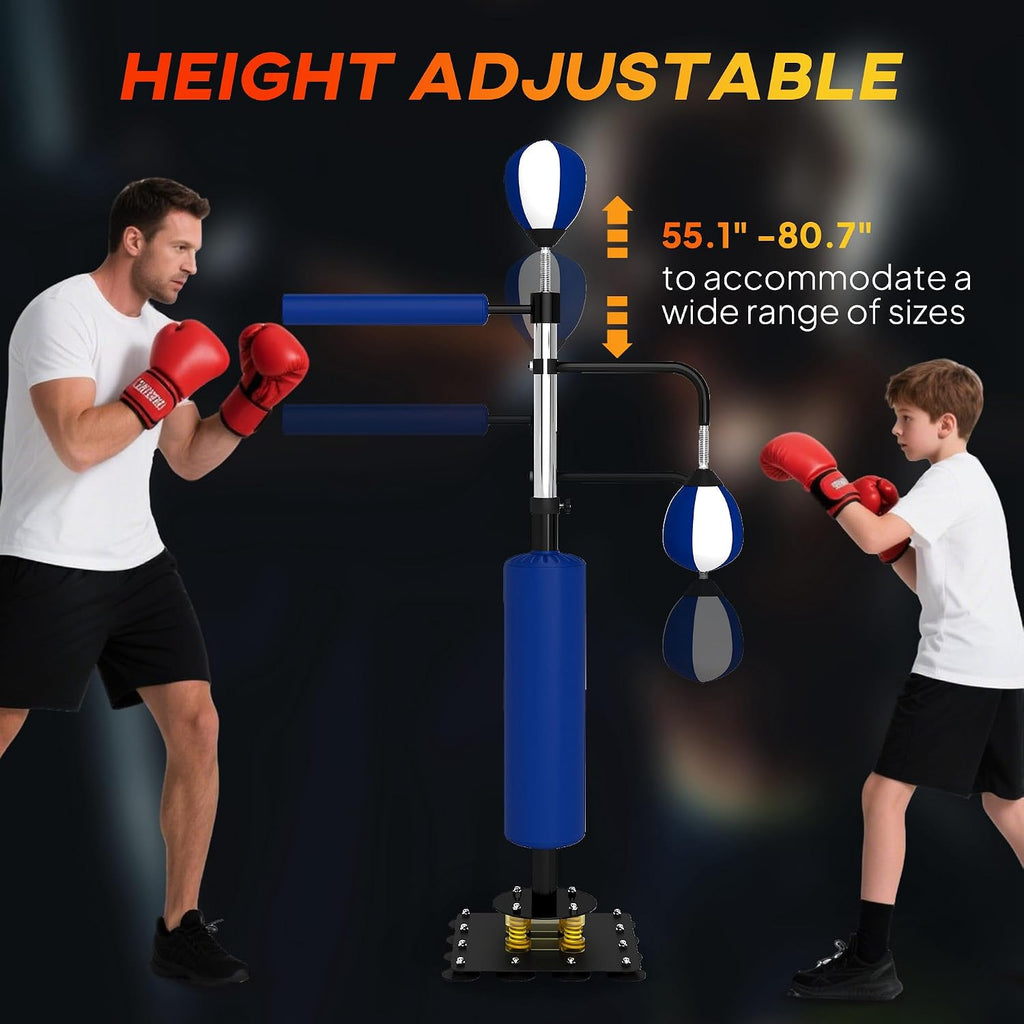 Boxing Bag Stand with Speed 55.1" 80.7" | Reaction Bar Challenge, Reflex Bag Boxing Training Equipment, Suction Cups