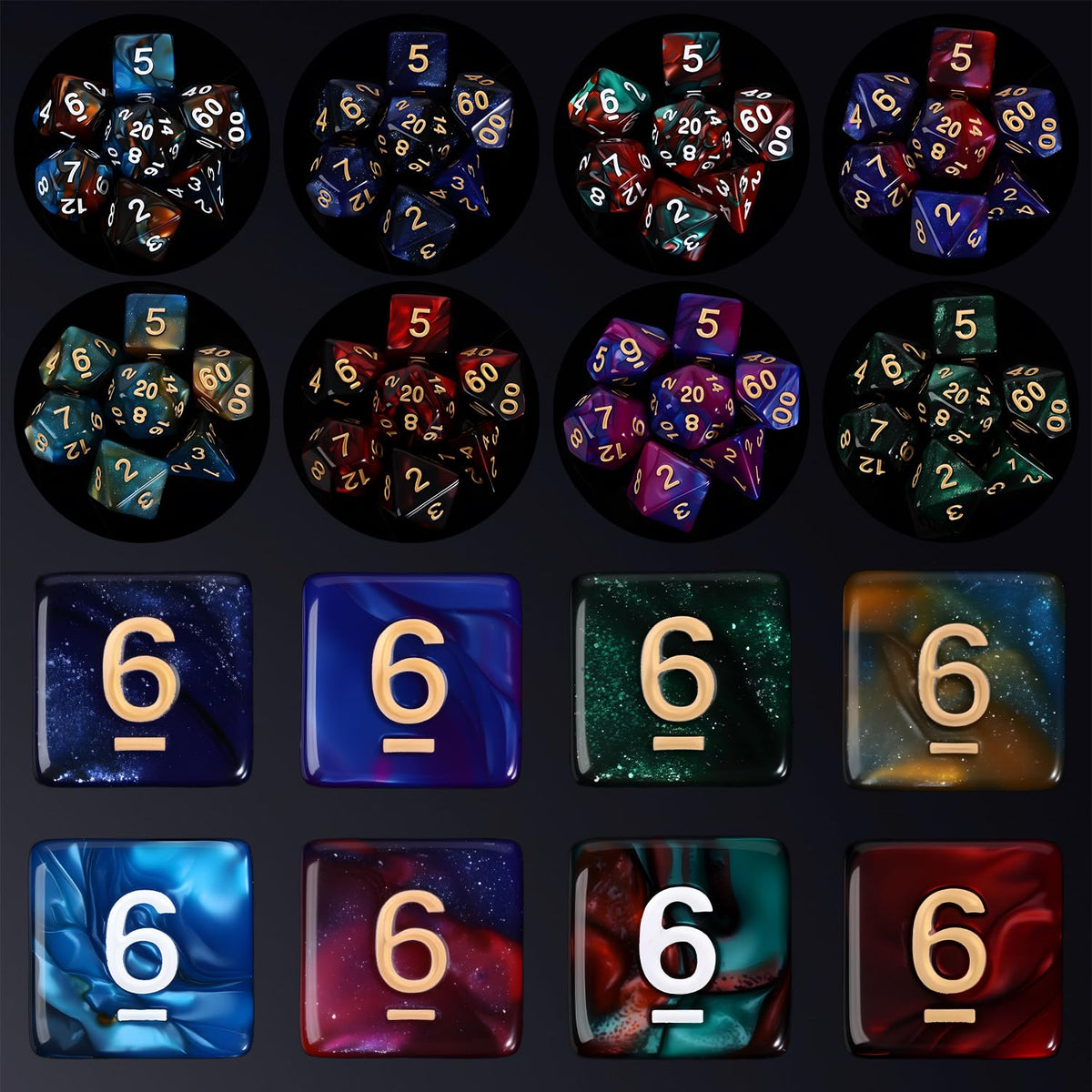 35-Set RPG Polyhedral Dice with Storage Pouch