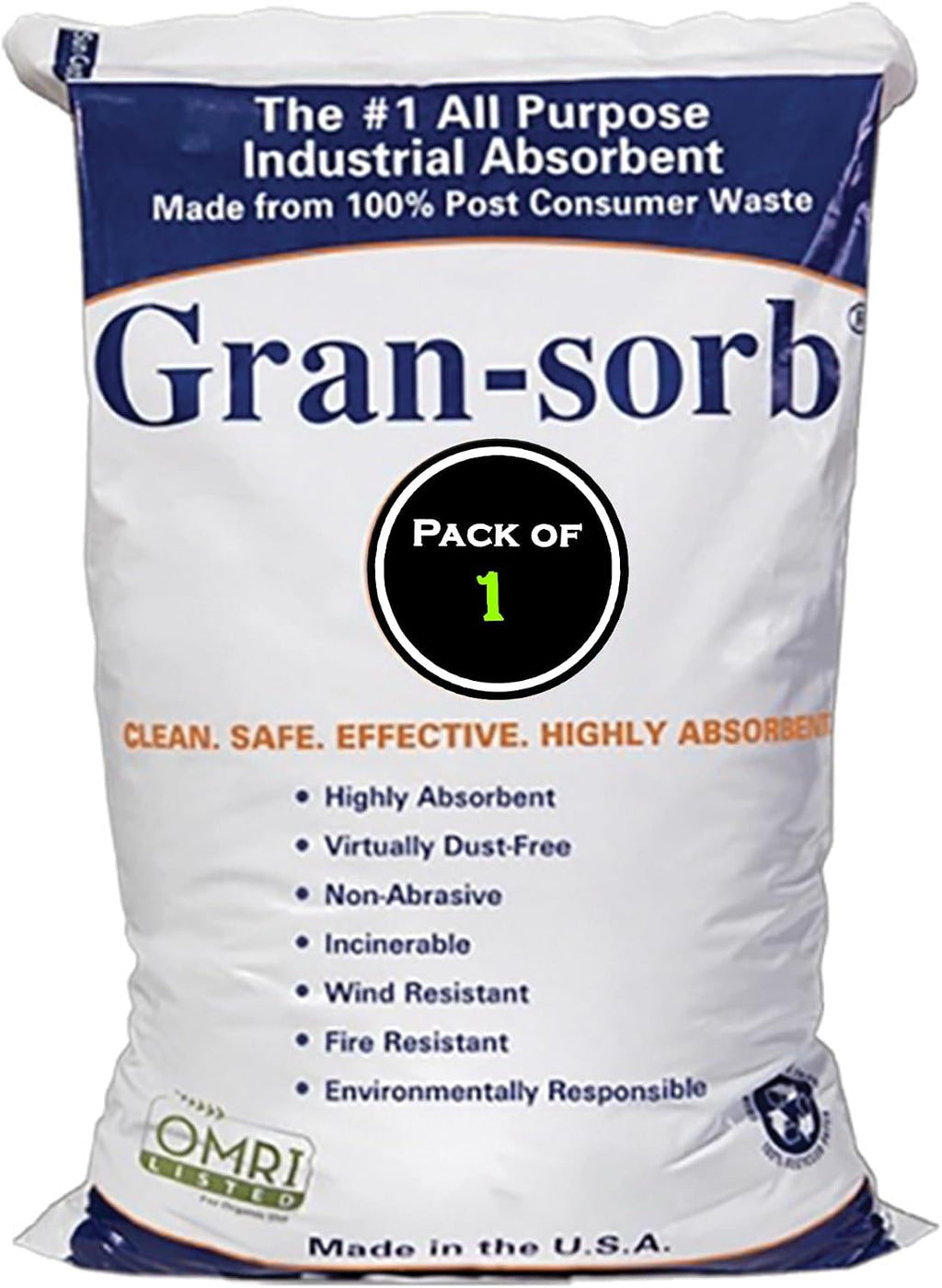 MICRO TEC Gran-Sorb Sorbent, Universal Granules Spill Control, 30 lb 1 Pack