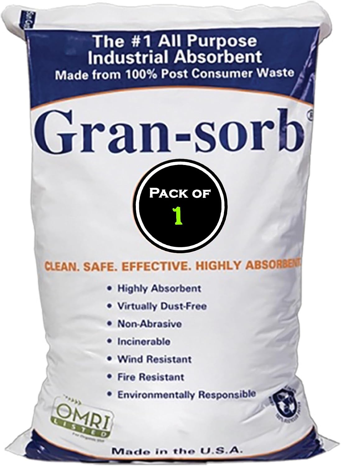 MICRO TEC Gran-Sorb Sorbent, Universal Granules Spill Control, 30 lb 1 Pack