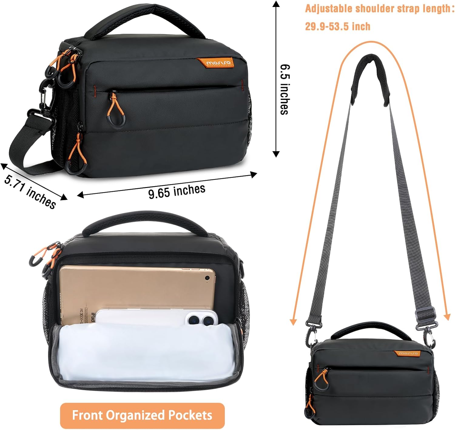 Small Camera Bag for Photographers, Camera Shoulder Bags, Black | DSLR/SLR/Mirrorless Cameras,Waterproof Crossbody