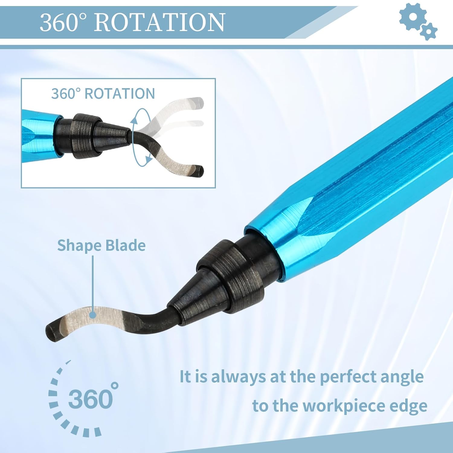 Deburring Tool with 12 HSS Blades for Metal Resin PVC 3D Print | 360 rotating head for smooth edge finishing on metal