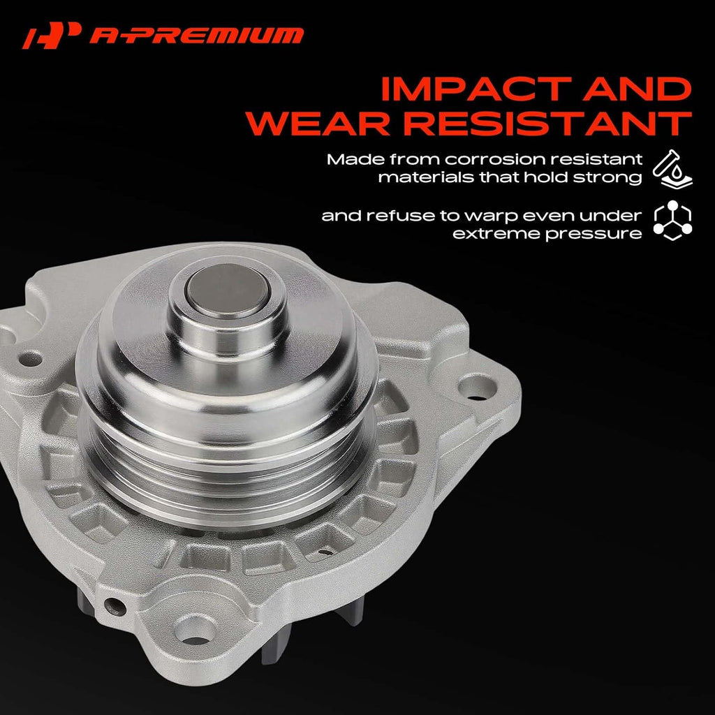 A-Premium Engine Water Pump (with Gasket & Pulley) Compatible with Mercury Mariner 09-11, Milan 10-11 & Mazda Tribute 09-11 & Ford Escape, Fusion - V6 3.0L - Replace # AW6250