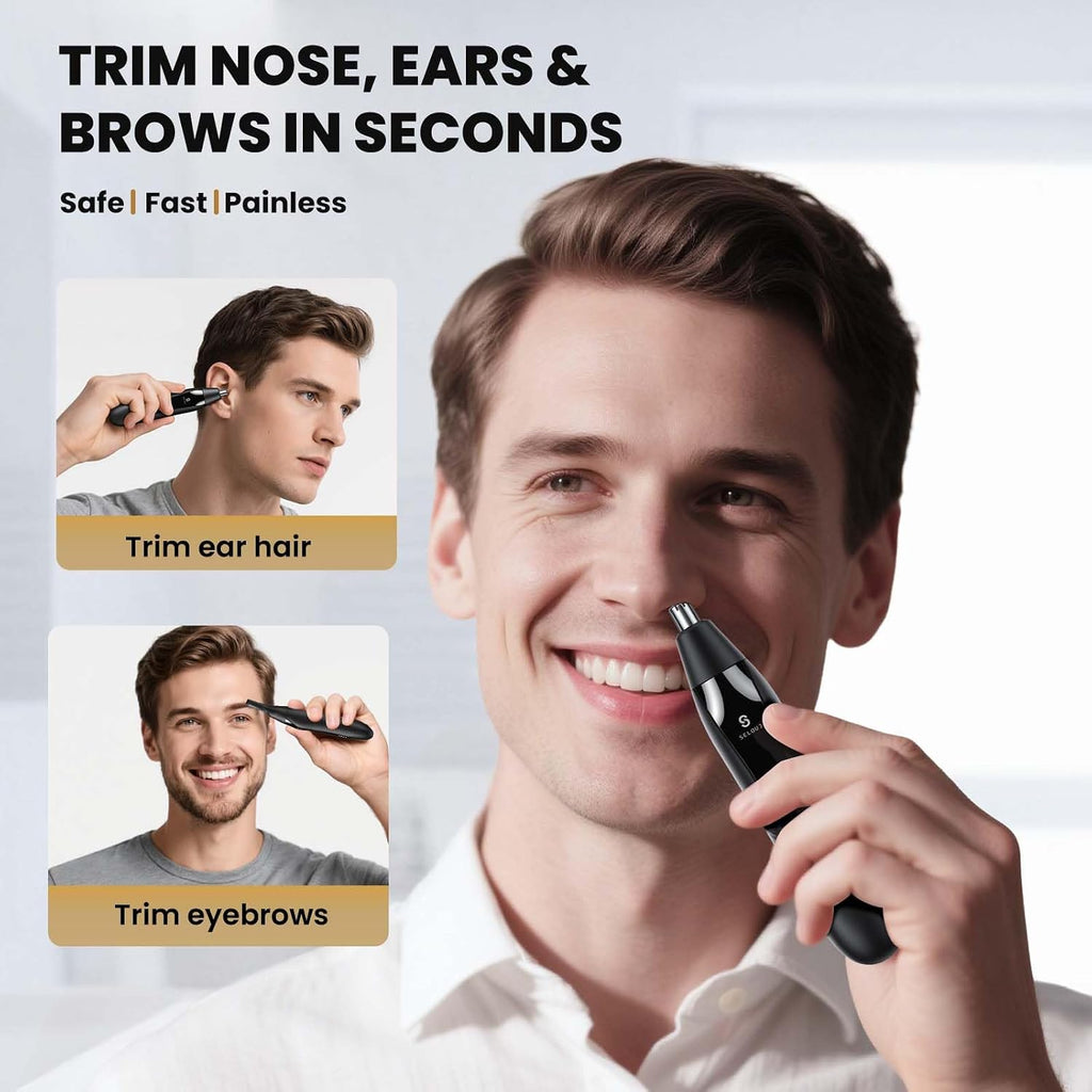 Ear and Nose Hair Trimmer for Men, 2026 Professional Painless USB Rechargeable Eyebrow & Facial Electric Hair Trimmer