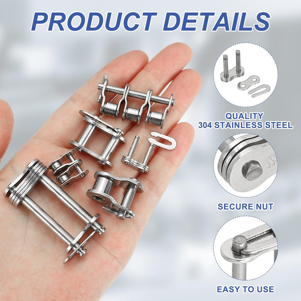 DTGN 2Pcs ISO(DIN) 04B-2 Roller Chain Connect Link, 6mm Pitch