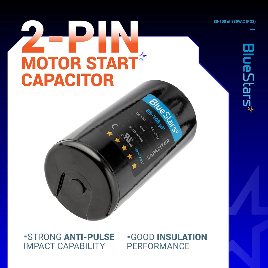 [2025 Updated] BlueStars 88-108 uF MFD 330VAC CD60 Motor Start Capacitor