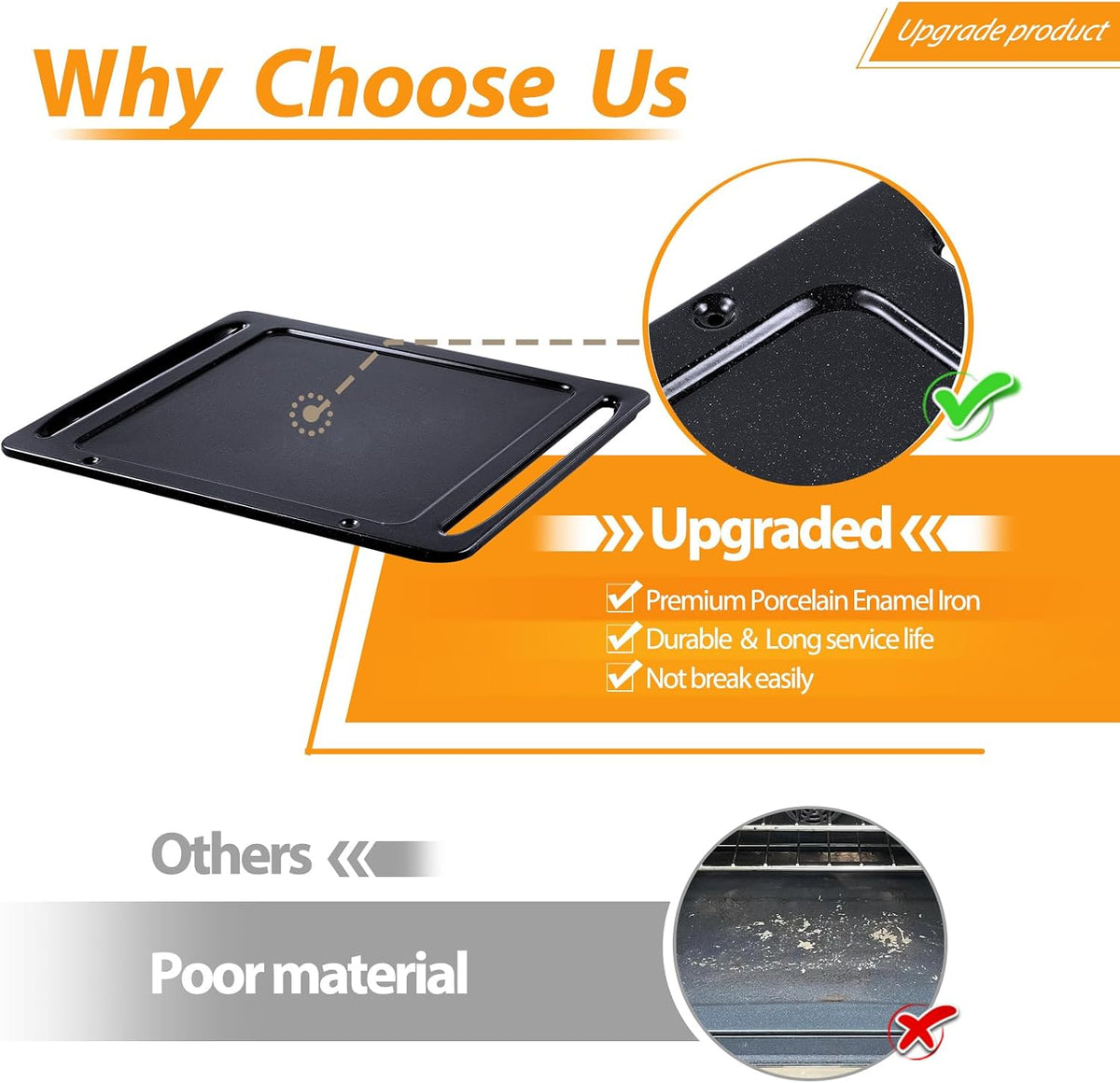 Atgestore DG61-00570A Range Oven Bottom Liner Replacement for Samsung Oven Bottom Plate NX58H5600SS/AA Oven Parts Samsung Gas Stove Oven Liner Cavity Floor Coating Bottom Panel