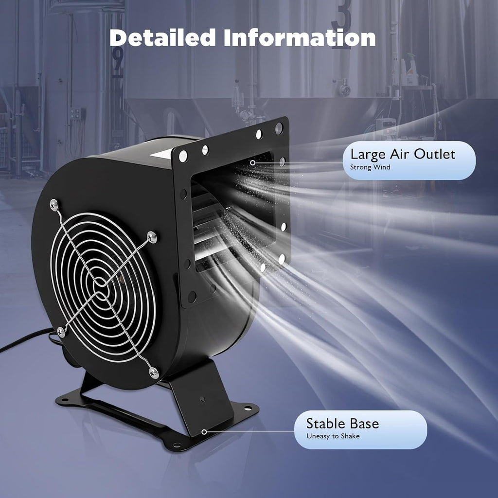 110V 120W Centrifugal Blower, 196CFM Squirrel Cage Fan, IP54