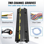 VEVOR 5 Pack Rubber Cable Protector Ramp 2 Channel 12000 lbs/Axle Capacity