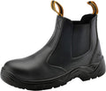 Mens Work Boots Steel Toe Chelsea Safety Boots Cow Leather Waterproof Lightweight Working Shoes