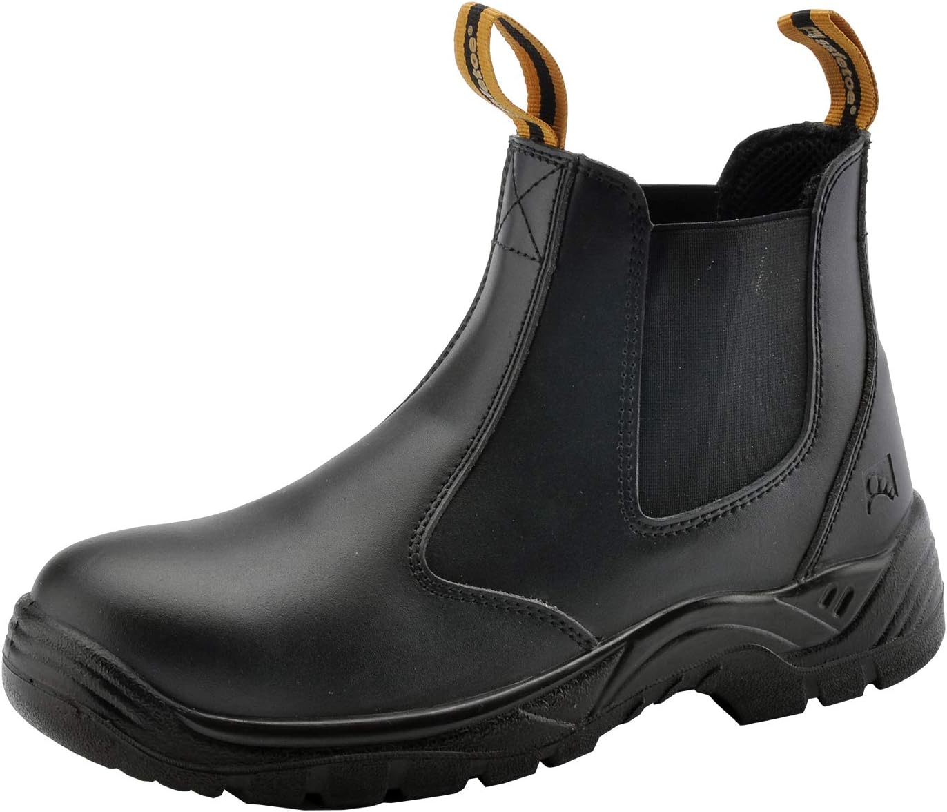 Mens Work Boots Steel Toe Chelsea Safety Boots Cow Leather Waterproof Lightweight Working Shoes