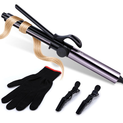 1 Inch Curling Iron Wand, 25mm Ceramic Hair Curler with Extra-Long Barrel, Digital Temperature Control 180–450°F