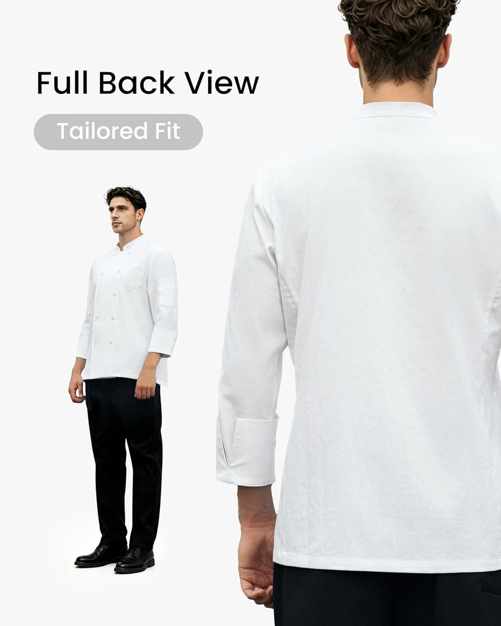 Chef Coat Men with Long Sleeve & 3 Pockets, Saturn
