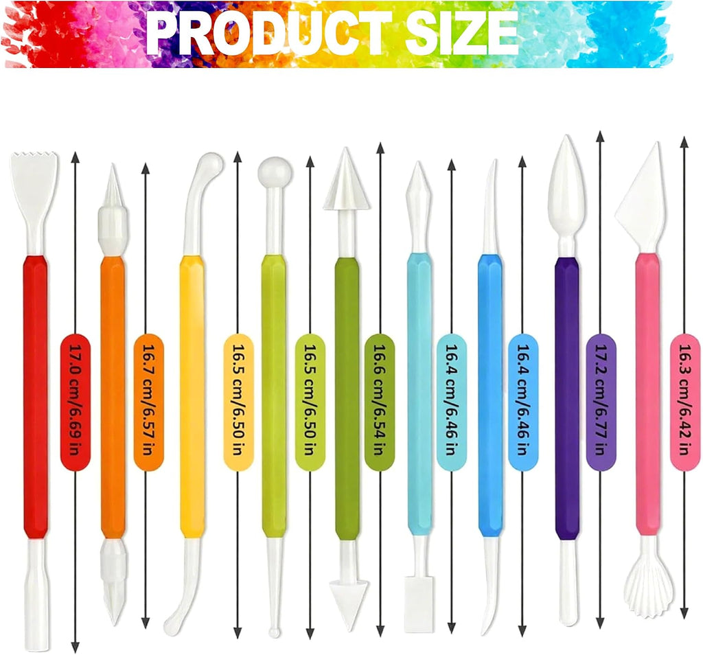 Air Dry Clay Tools for Kids Ages 8+ Pottery Clay Tool Kit Plastic Clay Sculpting Tools Set for DIY Project, Modeling