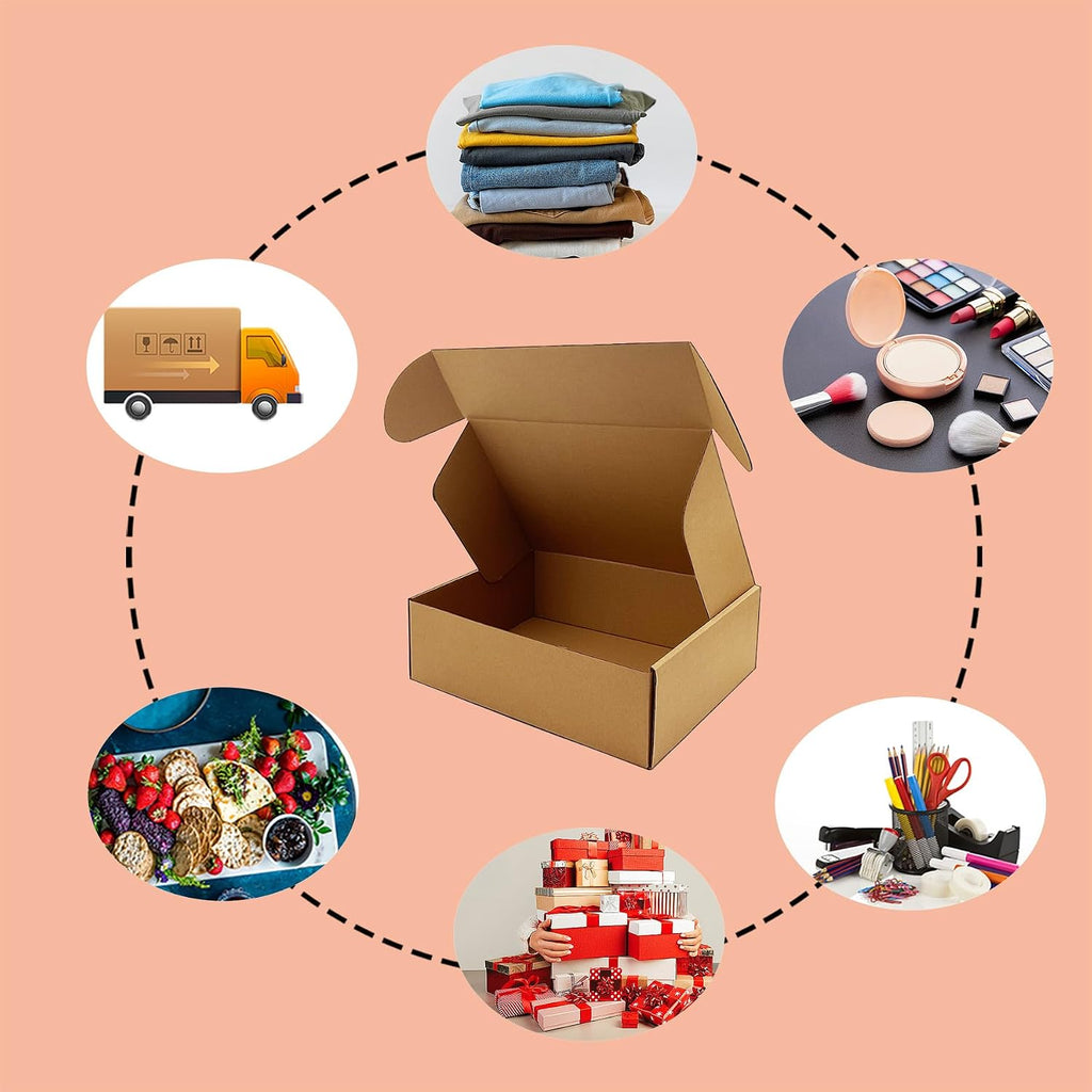 13x9x4 inch Shipping Boxes Set of 20, Brown Corrugated Cardboard Mailer Box