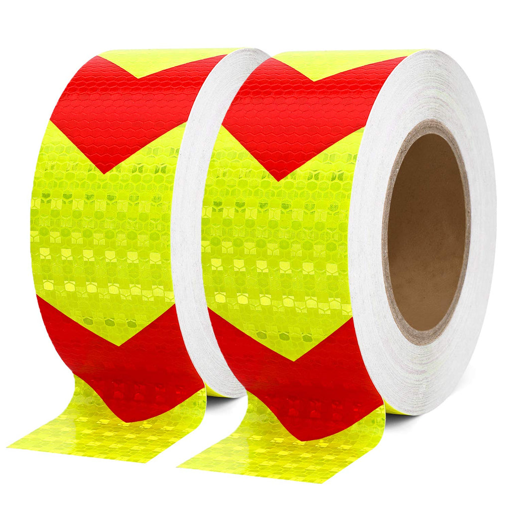 Arrow Reflective Tape for Trailers, Red/Yellow, 2in x 100ft