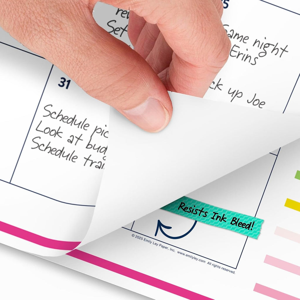 Simplified by Emily Ley for AT-A-GLANCE Academic 2026-2027 Monthly Desk Pad Calendar, Happy Stripe, Standard, 17" x