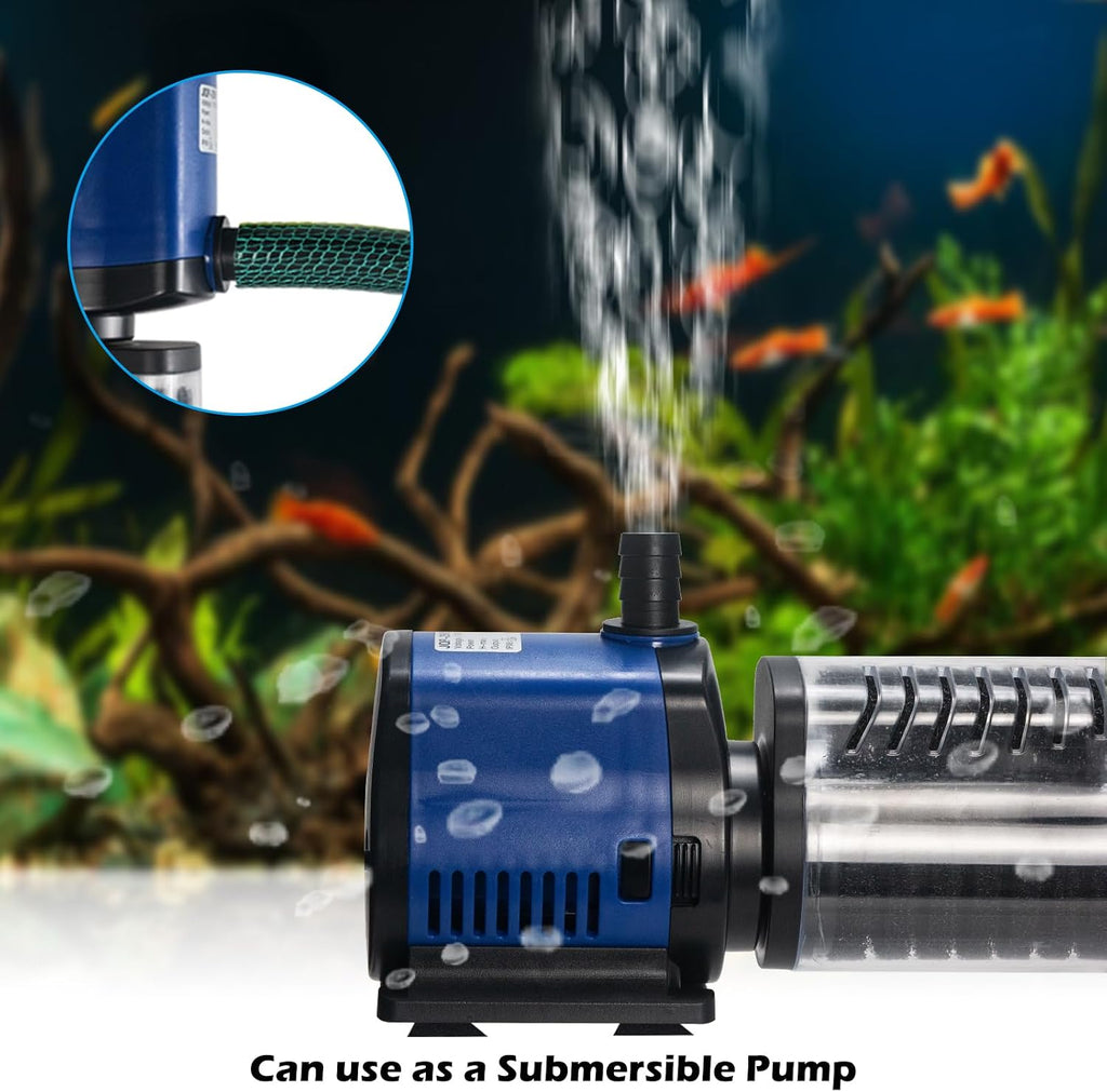 Fish Tank Filter Powerful 400GPH for 75-200 Gallon Large Aquarium Small Pond Fountain, Wave-Maker Submersible Water
